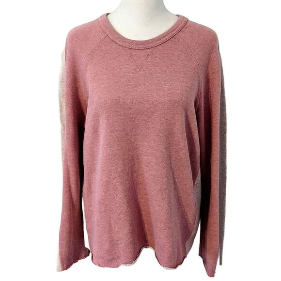 a.n.a Pink Sweatshirt Size Small NWT Distressed Pink Sweatshirt with Raw Edges - Picture 1 of 10